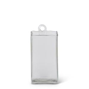 Hand-Blown Square Clear Glass Hanging Vases