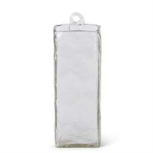 Hand-Blown Square Clear Glass Hanging Vases
