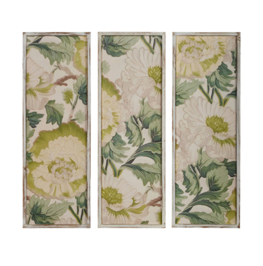 Tranquil Green Garden Carved Wall Art
