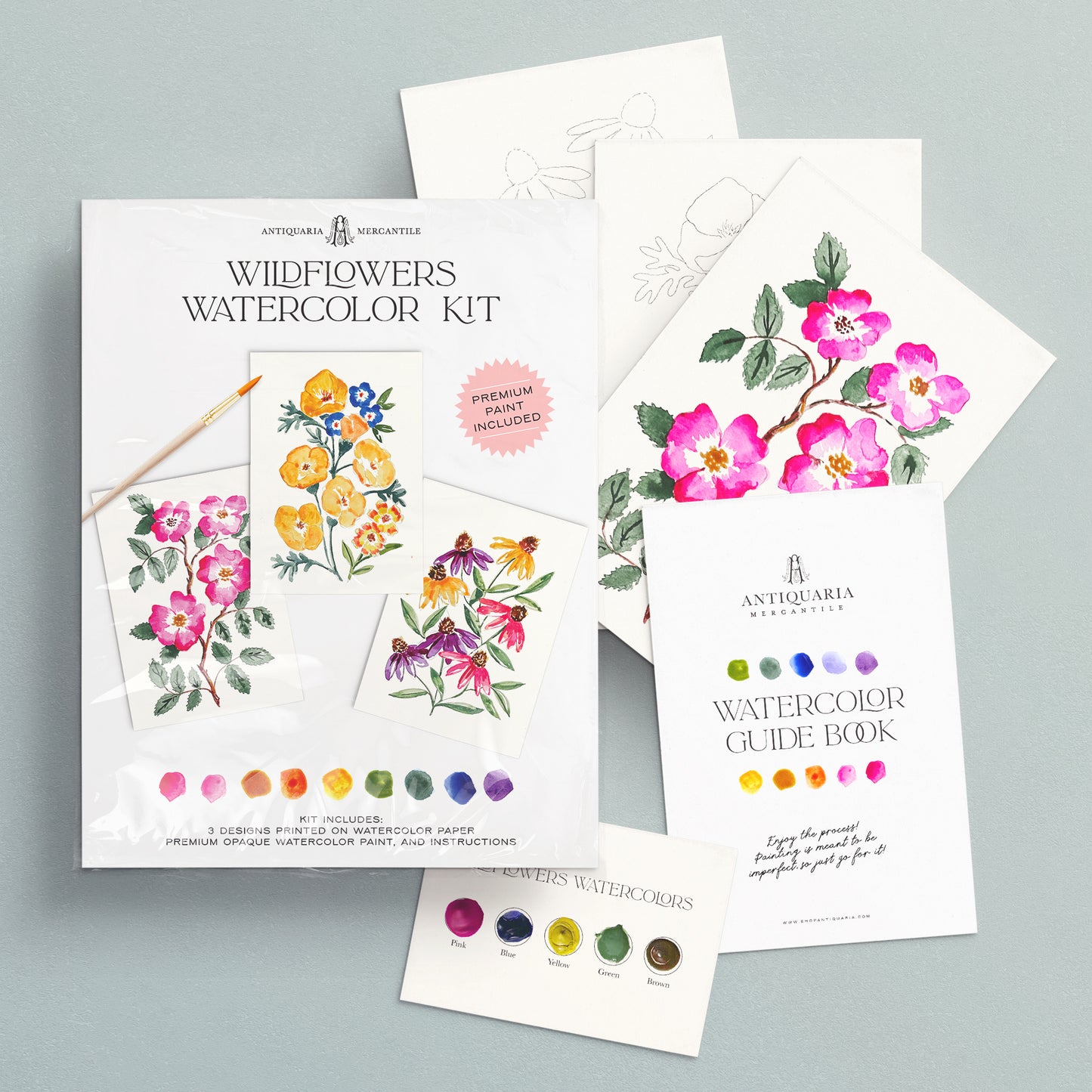S+F Watercolor Painting Kit: Flowers No1