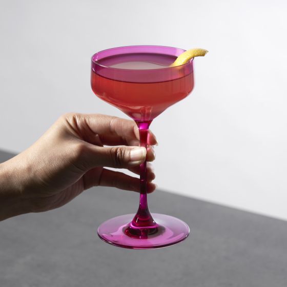 Viski Nouveau Crystal Coupes in Berry