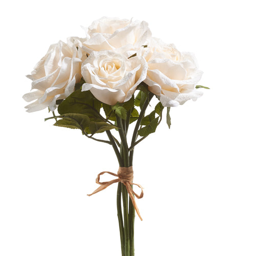 13” Iced White Rose Bundle