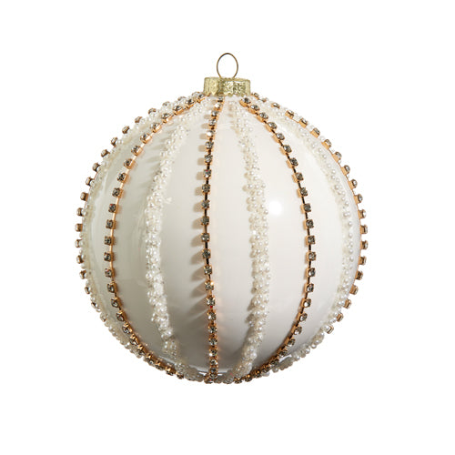 Rhinestone & Pearl Ball Ornament