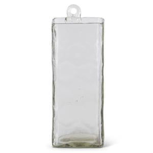 Hand-Blown Square Clear Glass Hanging Vases