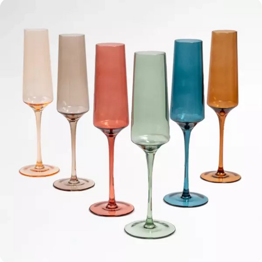 Saludi Multi-Colored Champagne Flutes