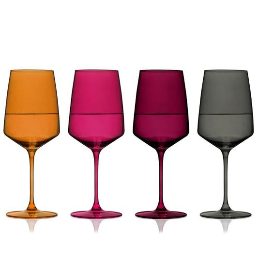 Viski Reserve Nouveau Crystal Wine Glasses in Sunset