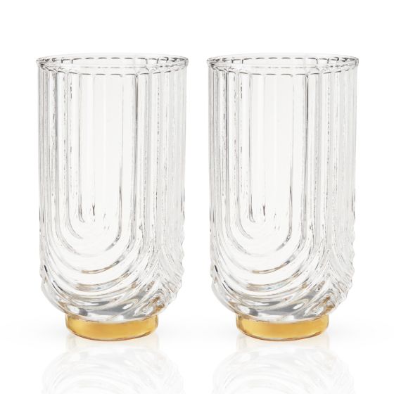 Viski Deco Gatsby Crystal Highball Glasses
