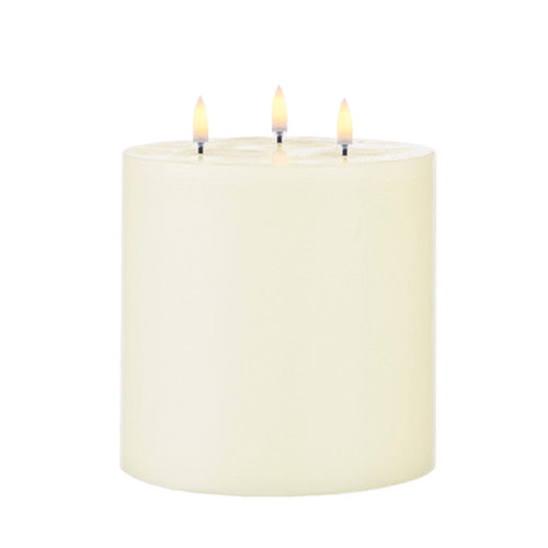 Uyuni Ivory Triflame Candle 6” x 7”