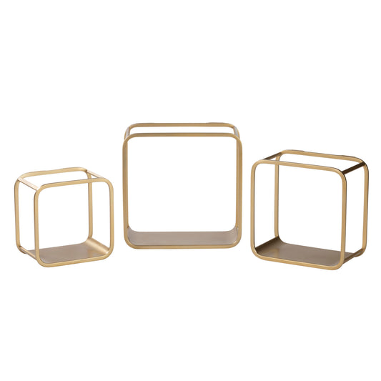 Metal Wall Cube Shelves (Set of 3)