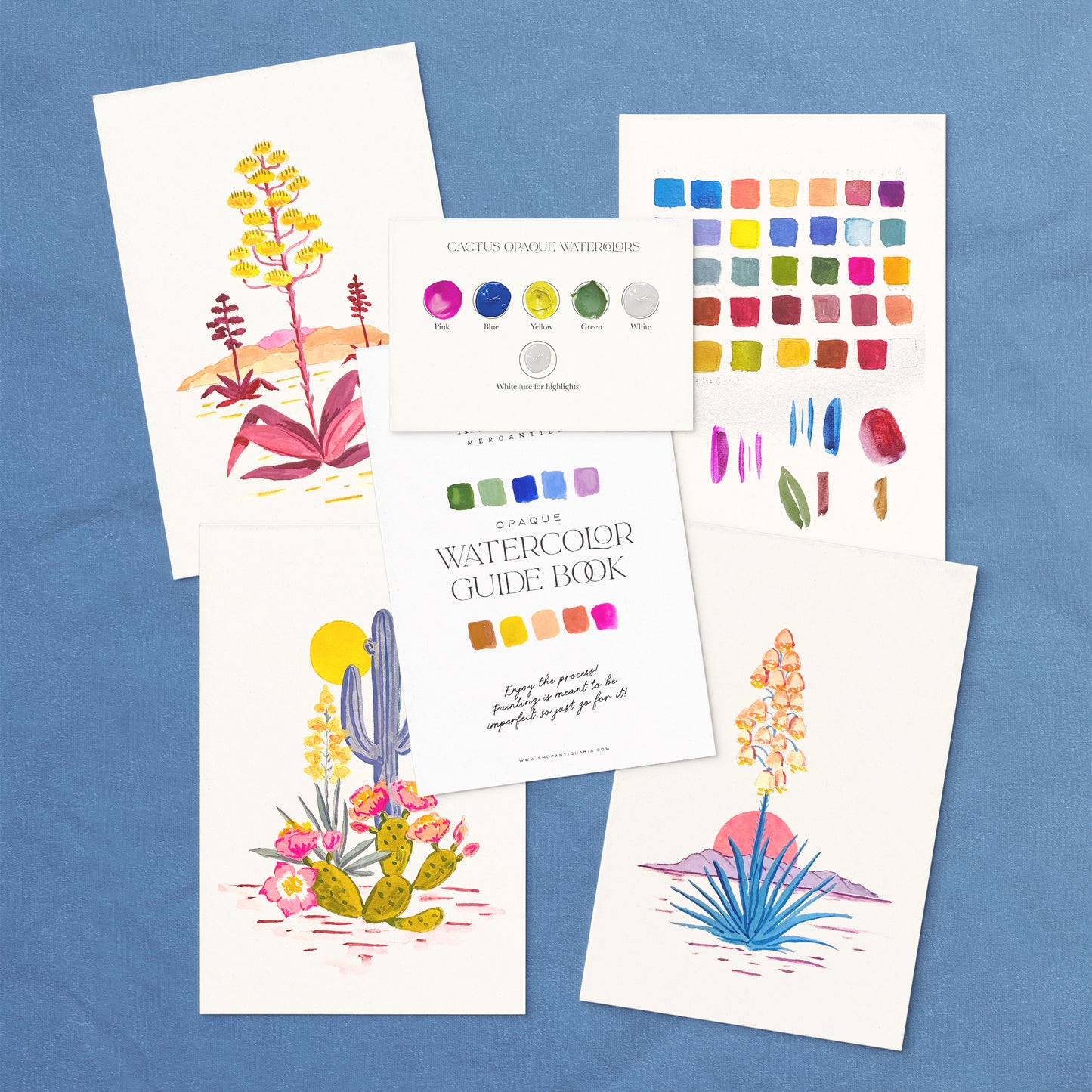 S+F Watercolor Painting Kit: Cacti
