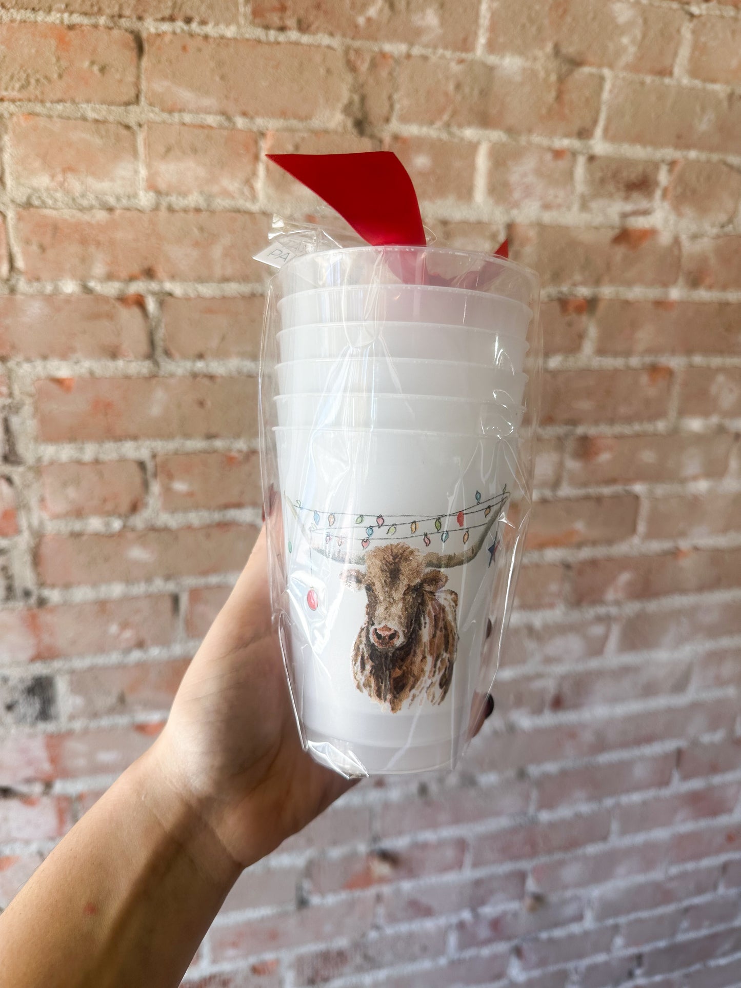 Christmas Longhorn Frosted Cup