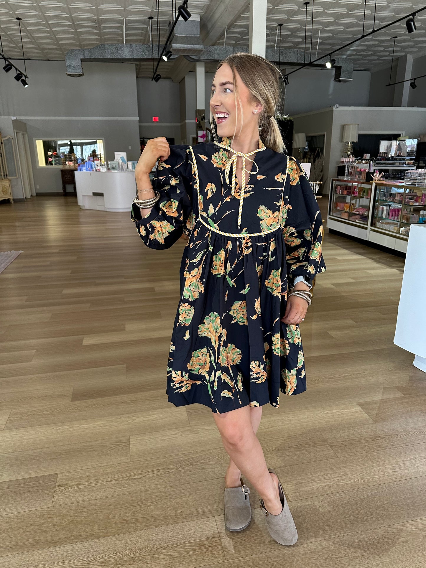 Let’s Fall Floral Print Dress