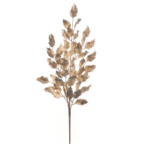 36” Glittered Leaf Spray