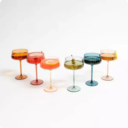 Multi-Color Coupe Glasses