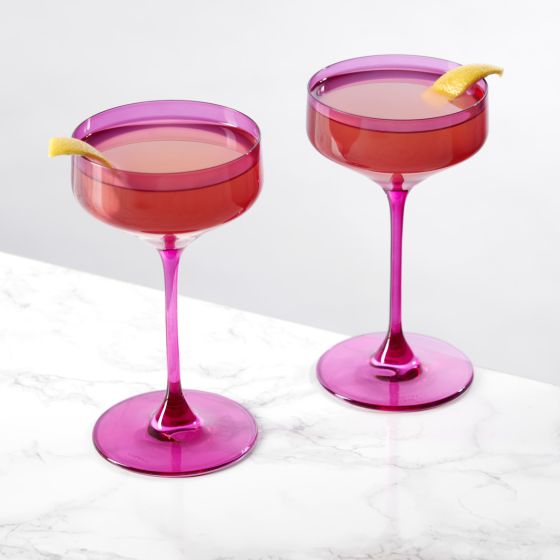 Nouveau Crystal Coupes in Berry