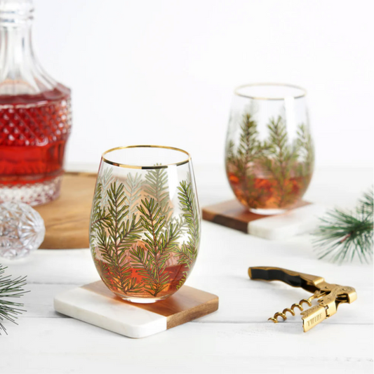 Twine Woodland Stemless Wine Glass Set