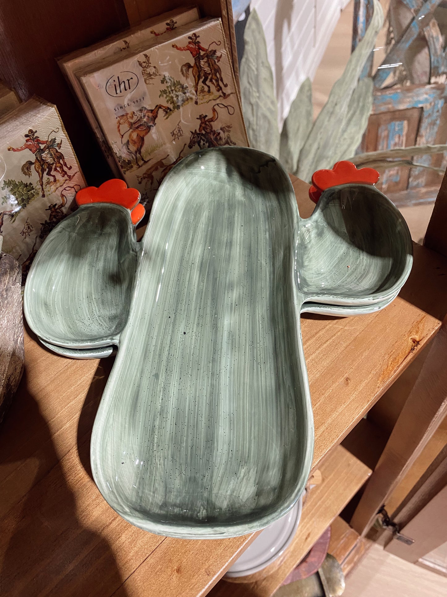 Cactus Ceramic Serving Plate