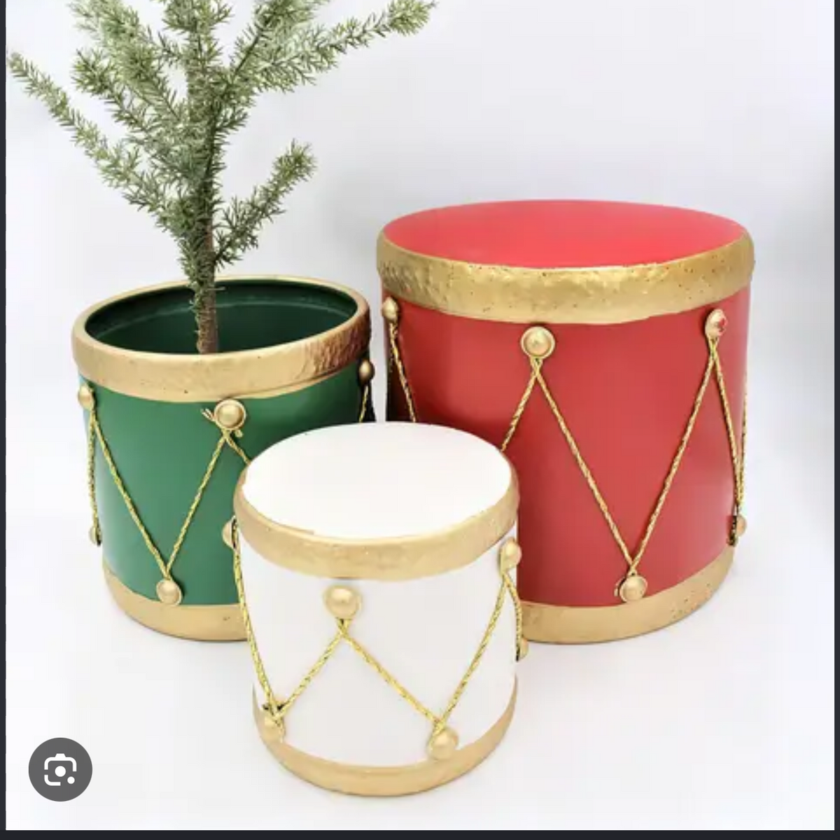 SF Metal Decorative Christmas Drum Stack