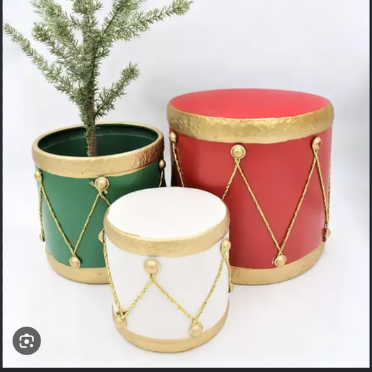 SF Metal Decorative Christmas Drum Stack