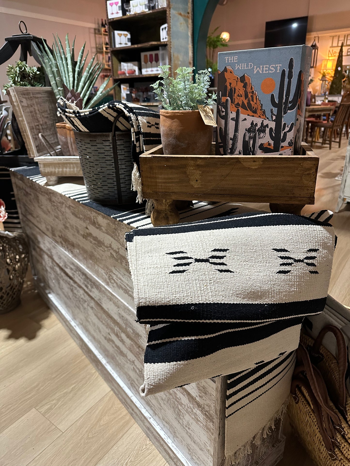 Black & Natural Table Runner