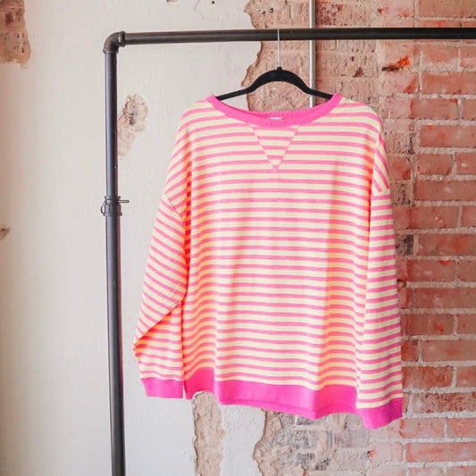 Pink Lemonade Long Sleeve Knit Top