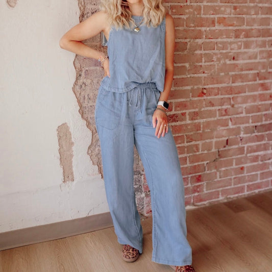 Denim Chambray Top