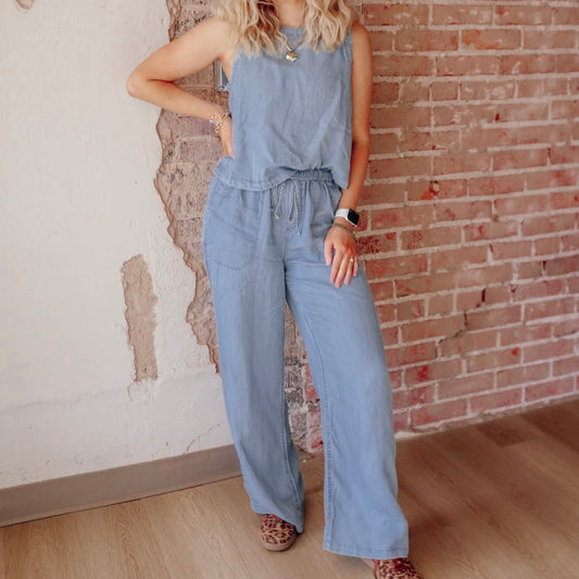 Denim Chambray Pants