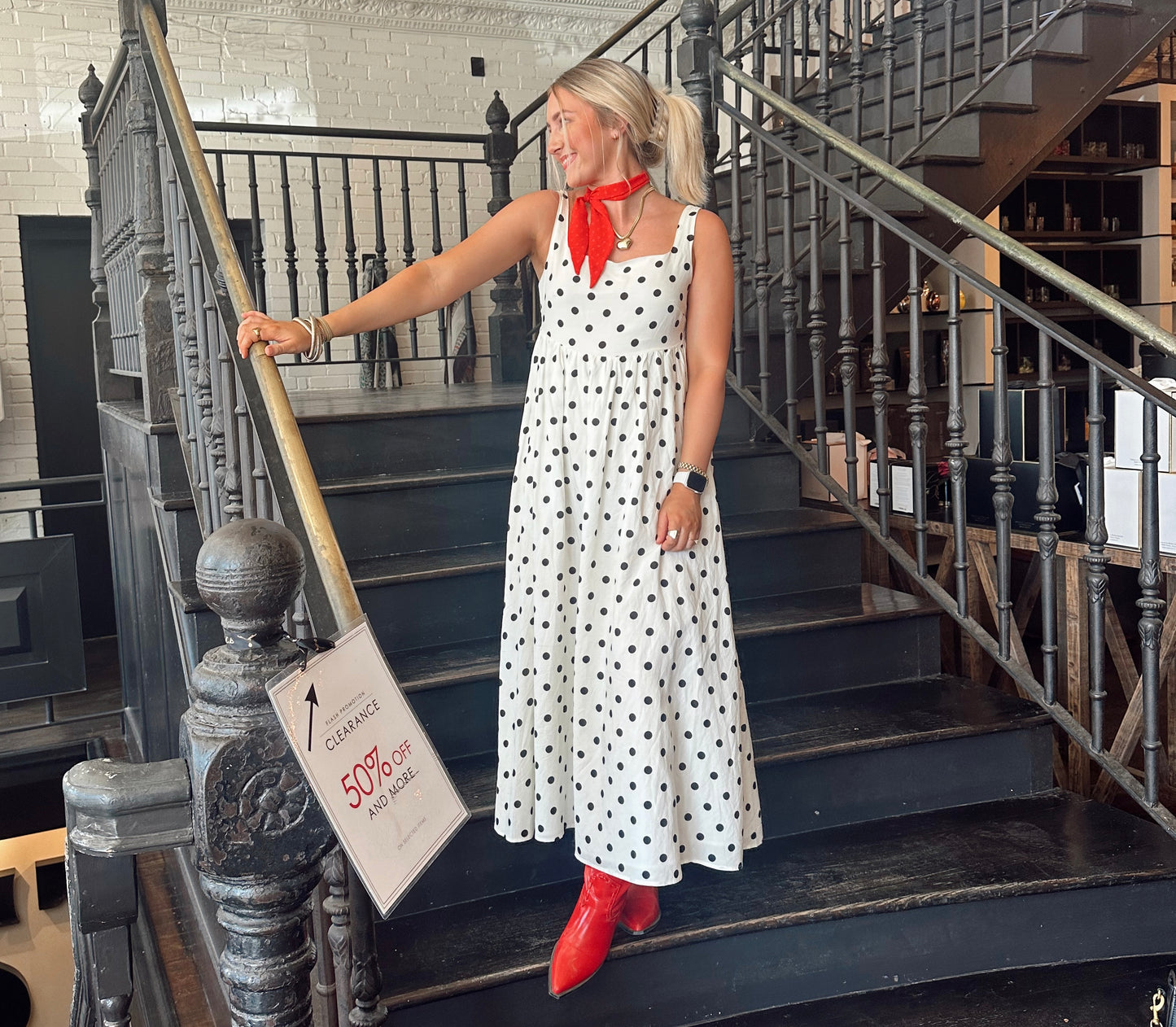 Ivory/Black Polka Dot Dress