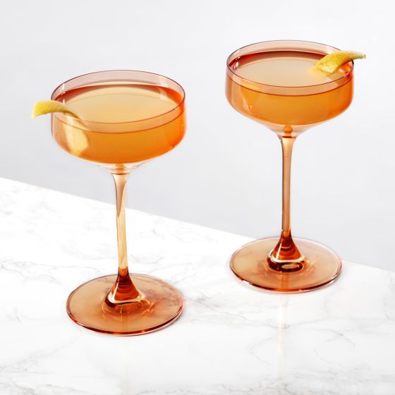 Reserve Nouveau Crystal Coupes in Amber