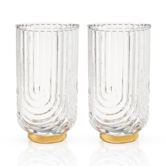 Deco Gatsby Crystal Highball Glasses