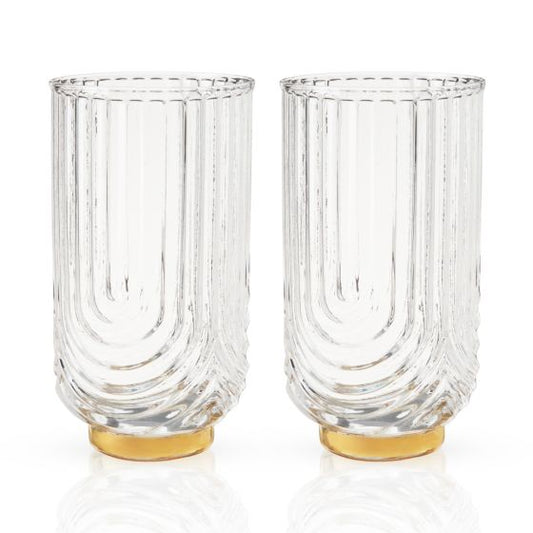 Deco Gatsby Crystal Highball Glasses